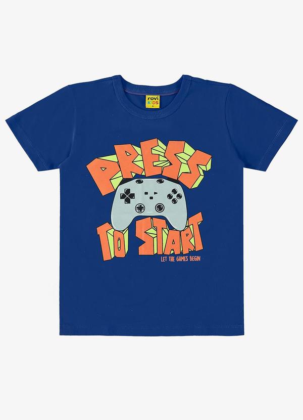 Rovi Kids - Camiseta Infantil Menino Azul