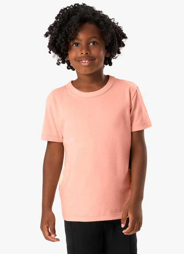 Rovi Kids - Camiseta Infantil Masculina Básica Rosa