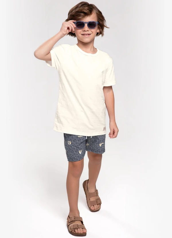 Trick Nick - Camiseta Infantil Menino Básicos Bege 3