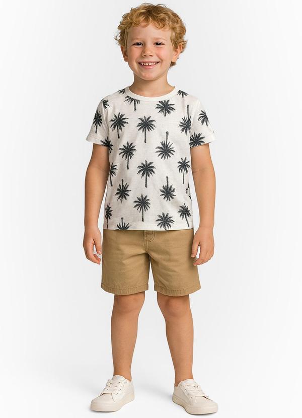 Infinita Cor - Camiseta Infantil Masculina Bege 3