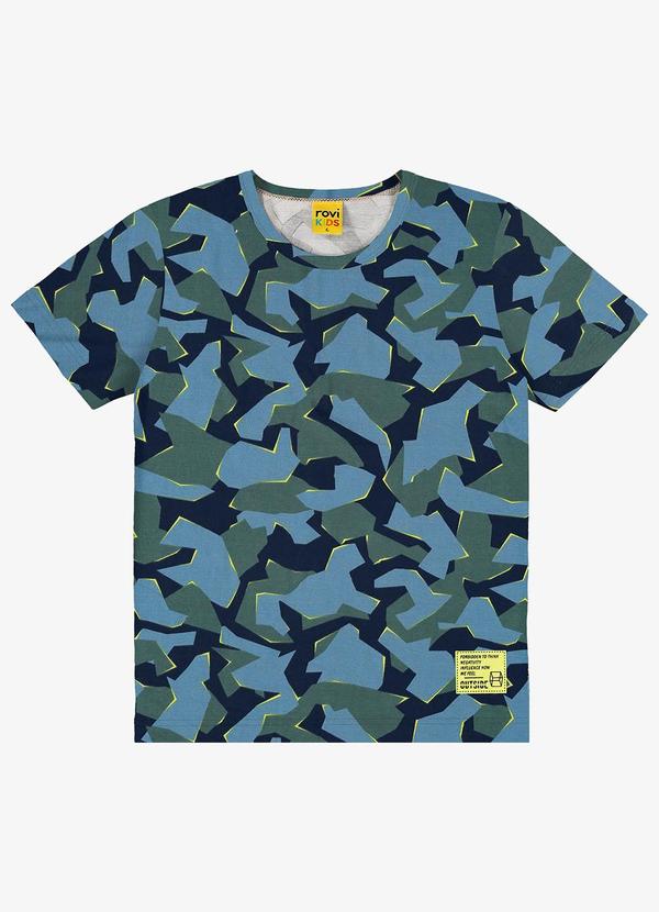 Rovi Kids - Camiseta Infantil Menino Camuflada Azul