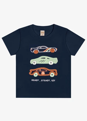 Trick Nick - Camiseta Infantil Masculina Carros Azul - TRICK NICK