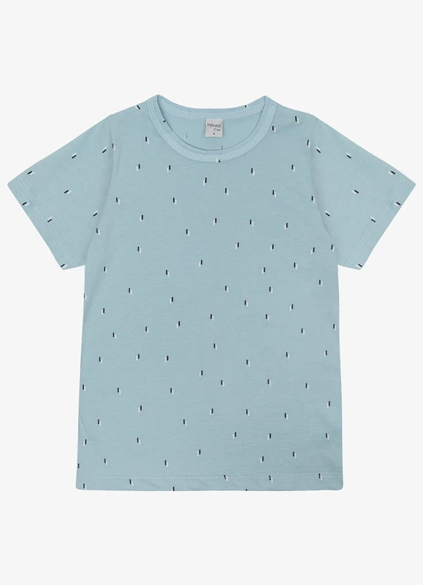 Infinita Cor - Camiseta Infantil Masculina Coqueiros Azul