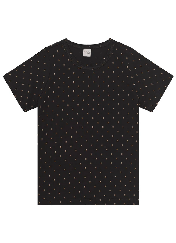 Infinita Cor - Camiseta Infantil Masculina Coqueiros Preto