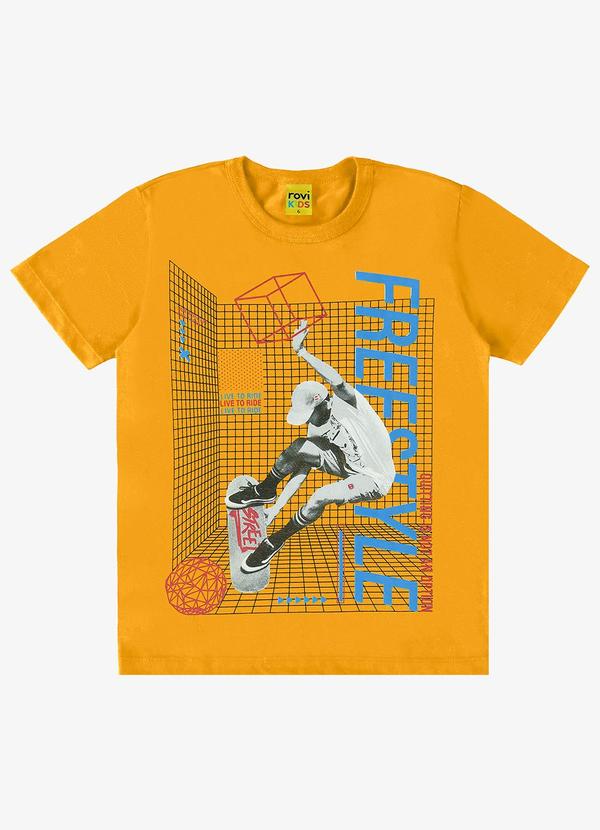 Rovi Kids - Camiseta Infantil Menino Freestyle Amarelo