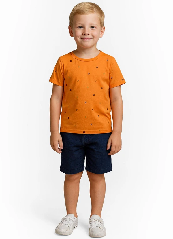 Infinita Cor - Camiseta Infantil Masculina Laranja 3