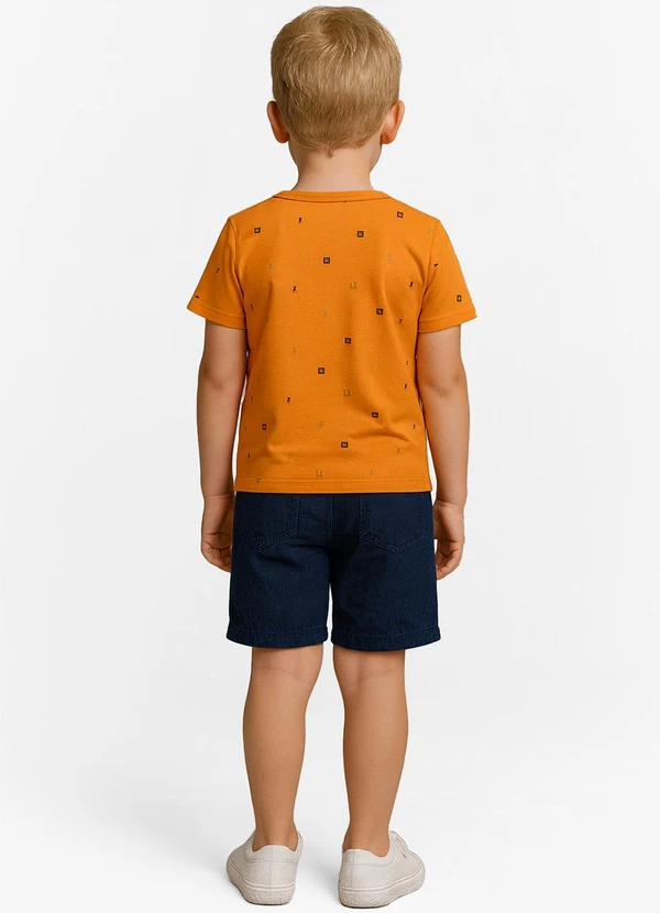 Infinita Cor - Camiseta Infantil Masculina Laranja 4