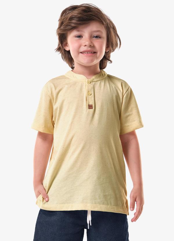 Trick Nick - Camiseta Infantil Masculina Meia Malha Amarelo