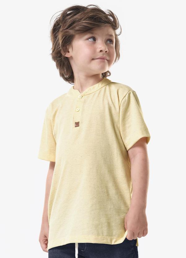 Trick Nick - Camiseta Infantil Masculina Meia Malha Amarelo