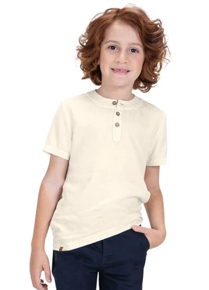 Trick Nick - Camiseta Infantil Masculina Meia Malha Bege - TRICK NICK