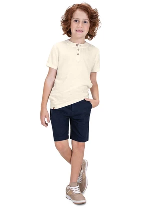 Trick Nick - Camiseta Infantil Masculina Meia Malha Bege - TRICK NICK
