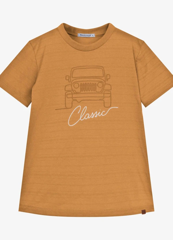 Trick Nick - Camiseta Infantil Masculina Meia Malha Marrom