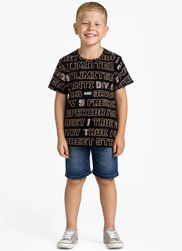 Infinita Cor - Camiseta Infantil Masculina Preto 3