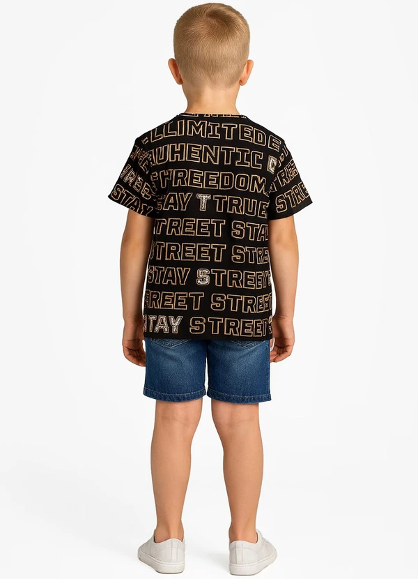 Infinita Cor - Camiseta Infantil Masculina Preto 4