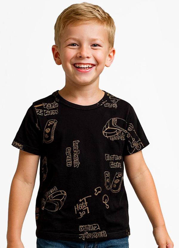Infinita Cor - Camiseta Infantil Masculina Preto