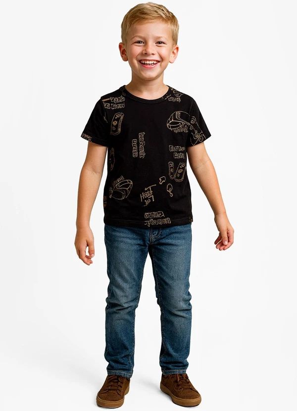 Infinita Cor - Camiseta Infantil Masculina Preto 3