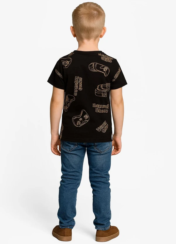 Infinita Cor - Camiseta Infantil Masculina Preto 4