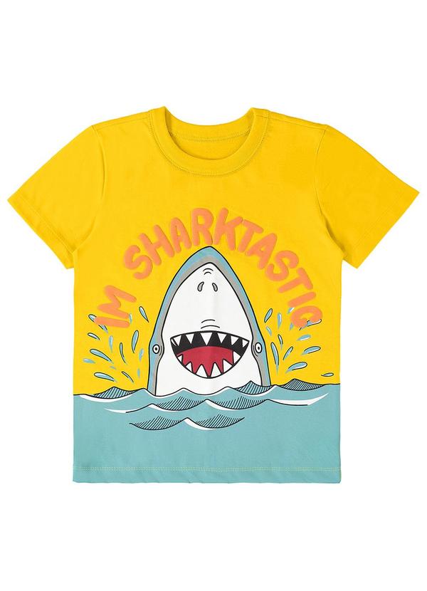Rovi Kids - Camiseta Infantil Masculina Shark Amarelo 1