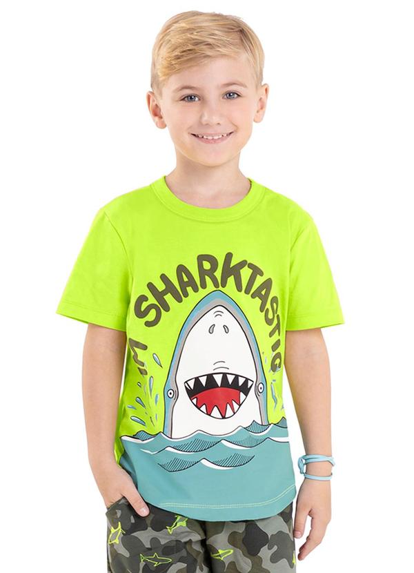 Rovi Kids - Camiseta Infantil Masculina Shark Verde