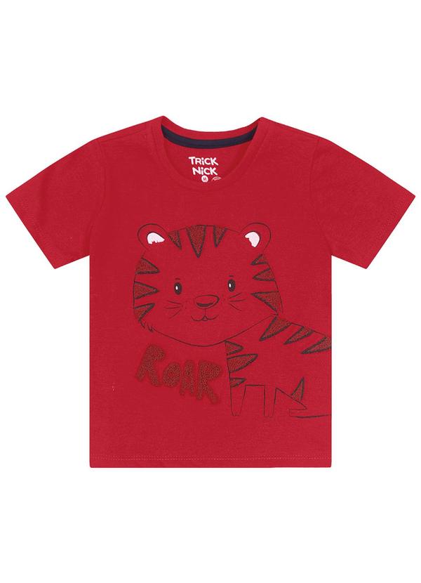 Trick Nick - Camiseta Infantil Menino Tigre Vermelho