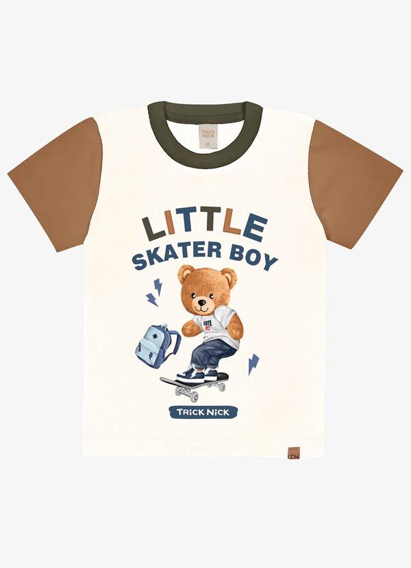 Trick Nick - Camiseta Infantil Menino Urso Bege