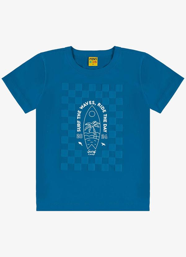 Rovi Kids - Camiseta Infantil Meia Malha Azul