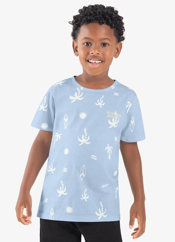 Rovi Kids - Camiseta Infantil Meia Malha Azul