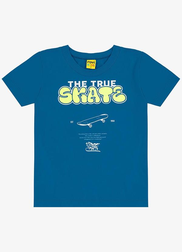 Rovi Kids - Camiseta Infantil Meia Malha Azul