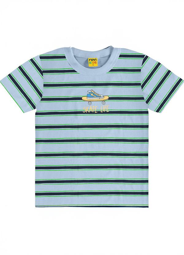 Rovi Kids - Camiseta Infantil Meia Malha Azul