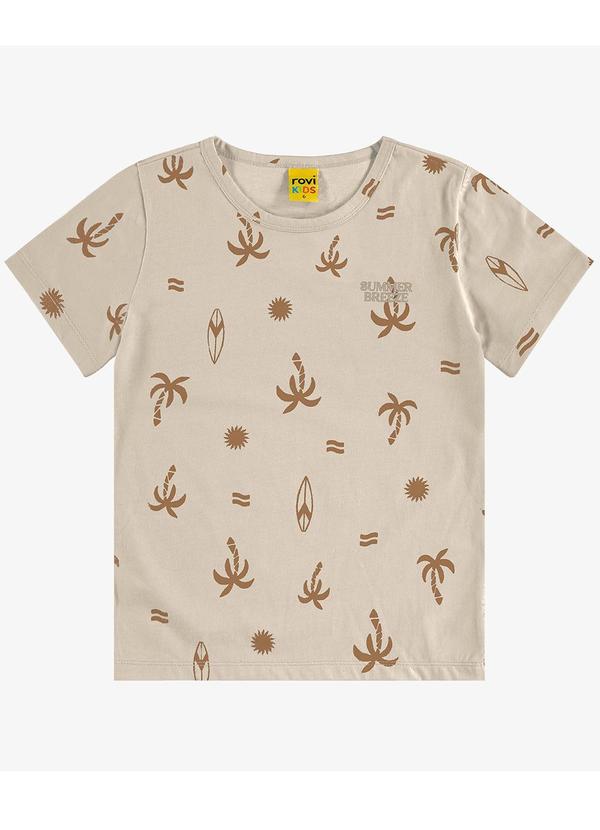 Rovi Kids - Camiseta Infantil Meia Malha Bege 1