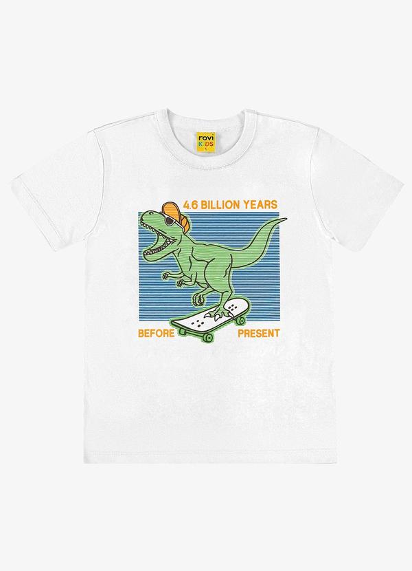 Rovi Kids - Camiseta Infantil Meia Malha Branco