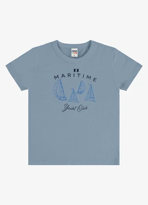 Rovi Kids - Camiseta Infantil Meia Malha com Estampa Azul - ROVI KIDS