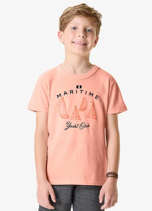 Rovi Kids - Camiseta Infantil Meia Malha com Estampa Rosa - ROVI KIDS
