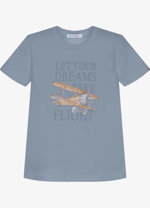 Trick Nick - Camiseta Infantil Meia Malha e Estampa Azul - TRICK NICK