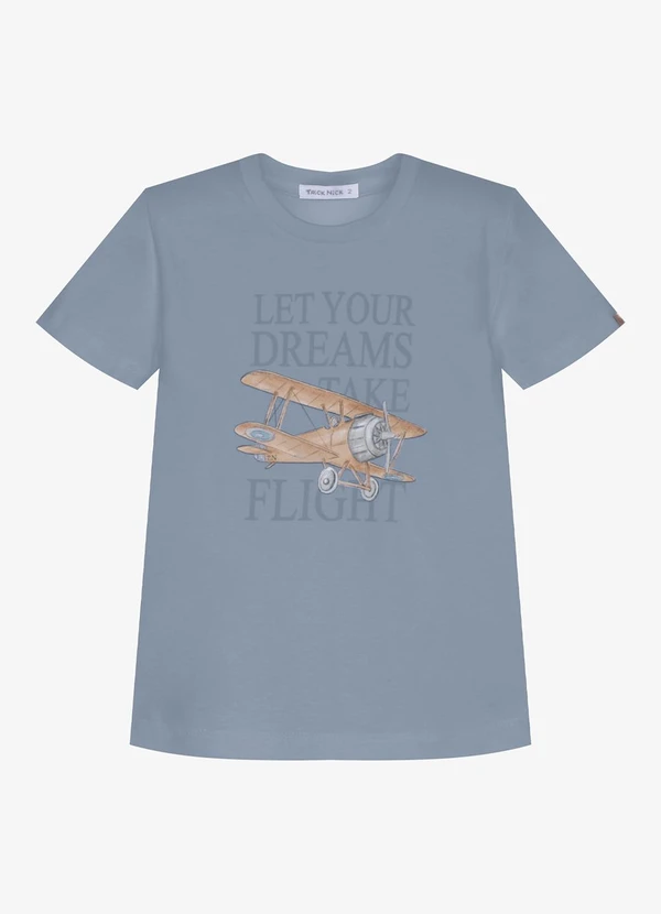 Trick Nick - Camiseta Infantil Meia Malha e Estampa Azul