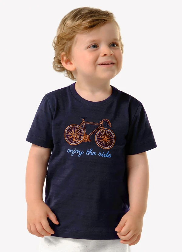 Trick Nick - Camiseta Infantil Meia Malha Estampa Azul