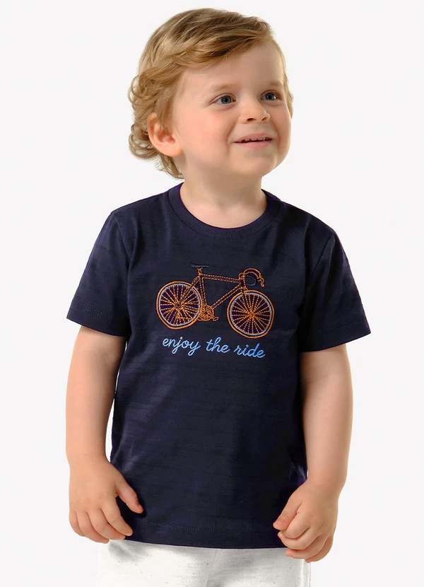 Trick Nick - Camiseta Infantil Meia Malha Estampa Azul