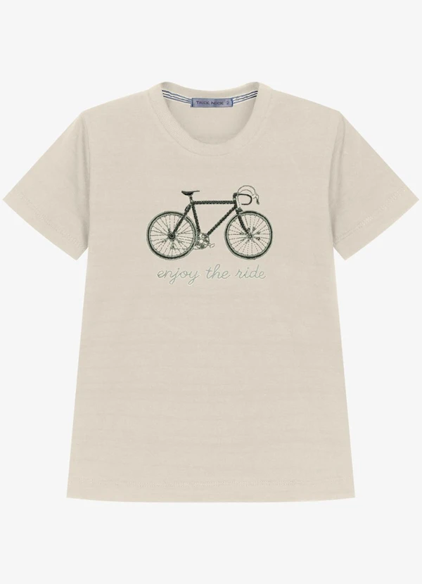 Trick Nick - Camiseta Infantil Meia Malha Estampa Bege