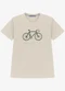 Trick Nick - Camiseta Infantil Meia Malha Estampa Azul - variação: Bege