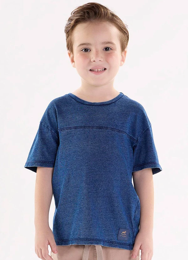Up Baby - Camiseta Infantil Meia Malha Índigo Azul