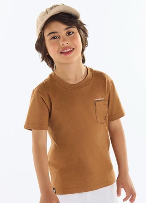 Quimby - Camiseta Infantil Meia Malha Marrom - QUIMBY