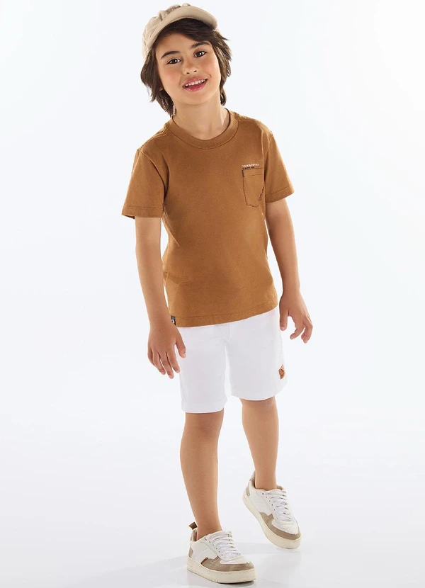 Quimby - Camiseta Infantil Meia Malha Marrom 2