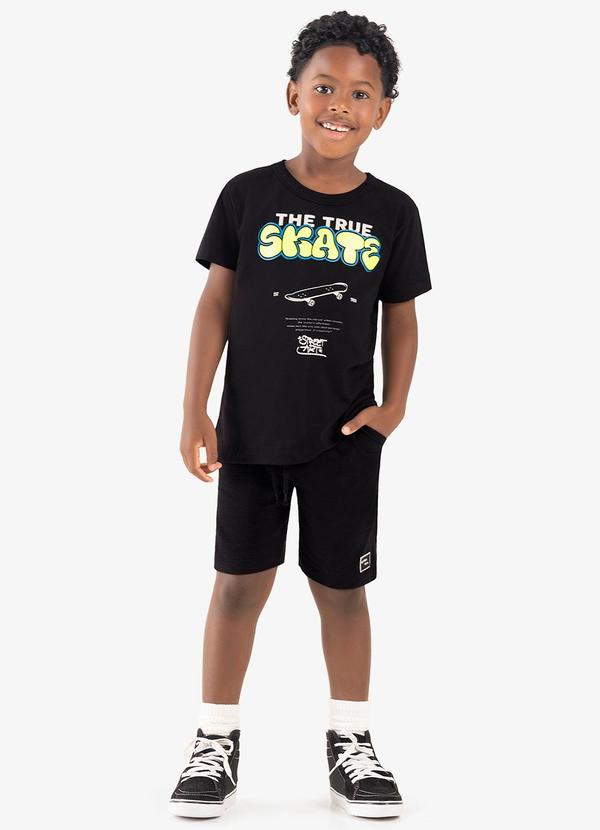 Rovi Kids - Camiseta Infantil Meia Malha Preto 3