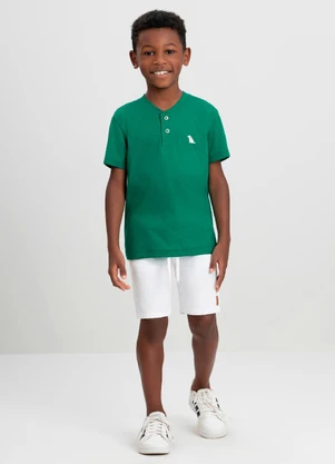 Camiseta Infantil Meia Malha Quimby Verde - QUIMBY