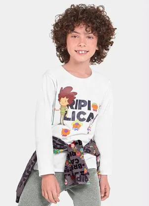 Lilica Ripilica - Camiseta Infantil Menina/Menino Branco - LILICA RIPILICA