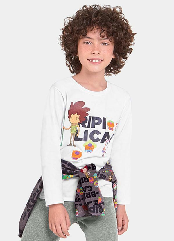 Lilica Ripilica - Camiseta Infantil Menina/Menino Branco