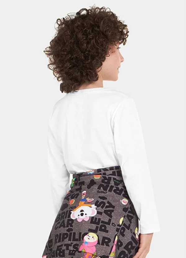 Lilica Ripilica - Camiseta Infantil Menina/Menino Branco 2