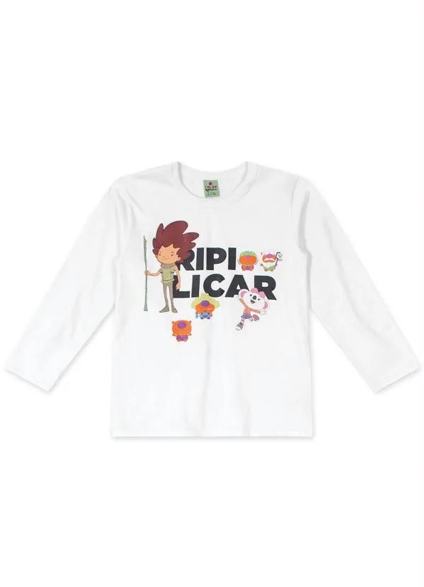 Lilica Ripilica - Camiseta Infantil Menina/Menino Branco 5