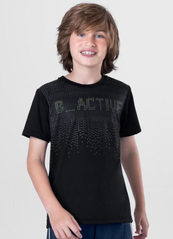 Brandili - Camiseta Infantil Menino Active Preto