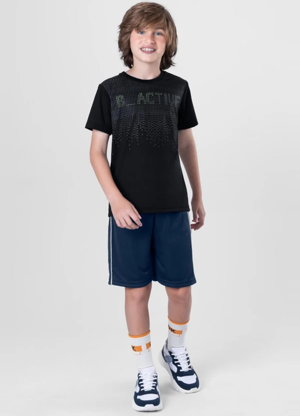 Brandili - Camiseta Infantil Menino Active Preto 2